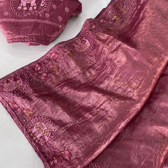 SILK EMBROIDERY SAREE - Picture 8 of 14